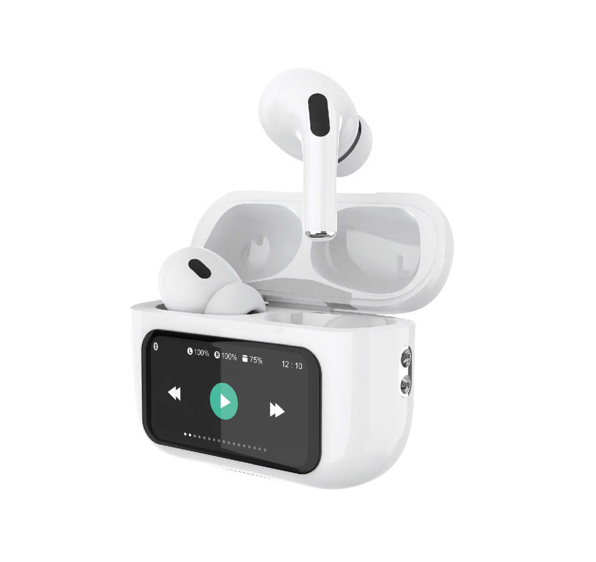 Discover W63 Touch Screen Led Digital Display With Real Anc Enc Quad Mics Tws Earbuds Earphone Smart Screen Headphone