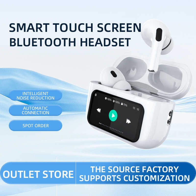 Discover W63 Touch Screen Led Digital Display With Real Anc Enc Quad Mics Tws Earbuds Earphone Smart Screen Headphone