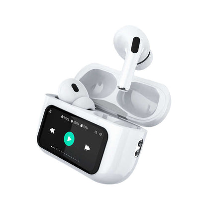 Discover W63 Touch Screen Led Digital Display With Real Anc Enc Quad Mics Tws Earbuds Earphone Smart Screen Headphone